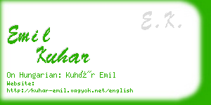 emil kuhar business card